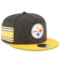 Men's Pittsburgh Steelers New Era Black/Gold 2018 NFL Sideline Home Official 59FIFTY Fitted Hat 3058343